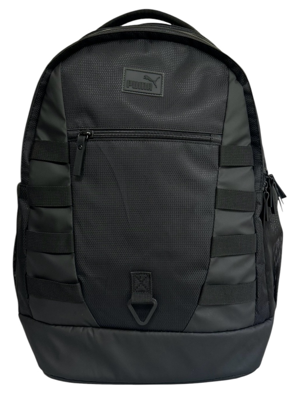 PUMA Fluid Backpack Unisex OS Black Silver Laptop Travel School Book Bag Gym